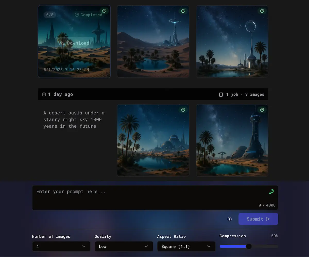 Screenshot of ImgxAI's interface